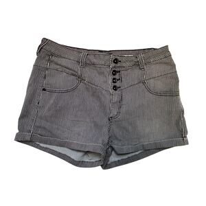 Lovesick High Waist Shorts Size 15 Black White Pinstripe 34" Waist Juniors XL